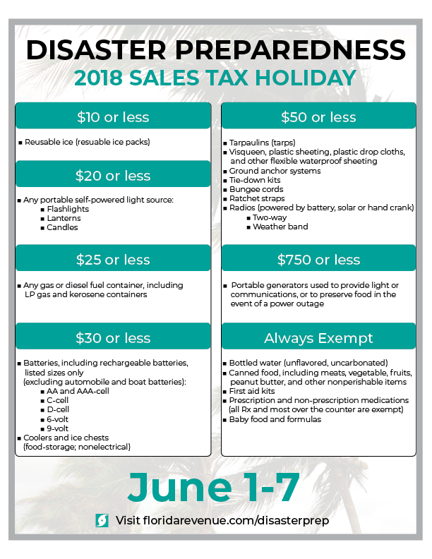 florida hurricane tax free dates